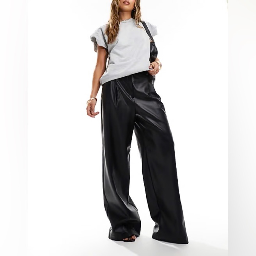 French connection faux leather pants sz 8